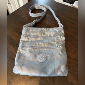✨ **Kipling Keiko Printed Mini Crossbody Bag – Silver Metallic | Compact